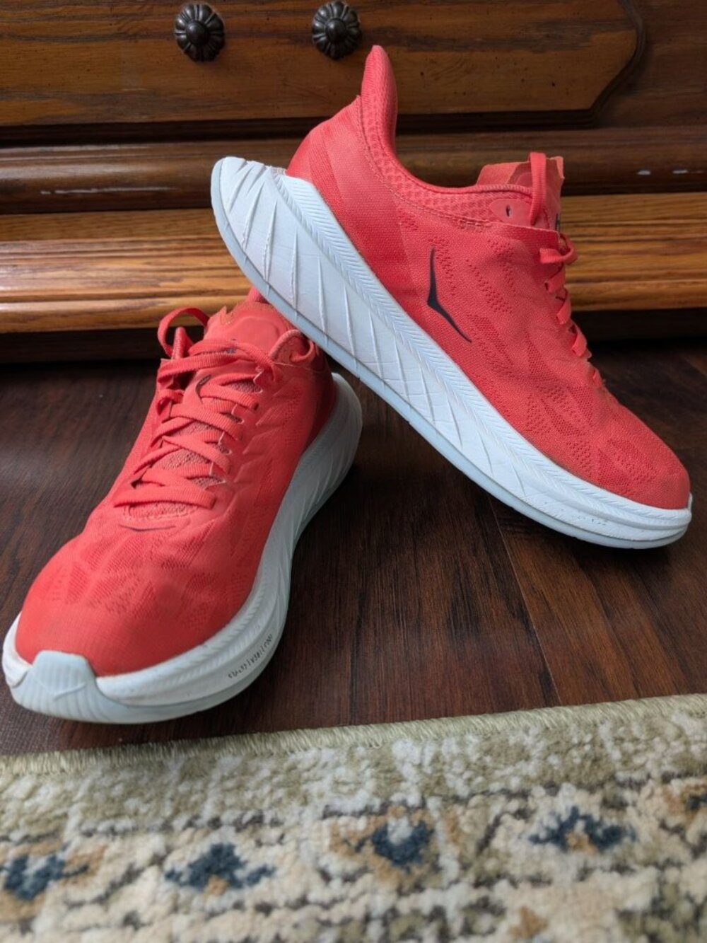 Hoka One One Carbon X 2 Women`s Size 8.5B (Regular) Running Shoes Hot Coral - Picture 3 of 14